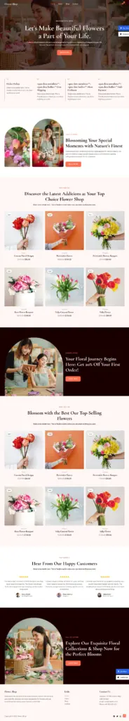 清新花艺商铺 - 玩具礼品 Elementor外贸独立站模板完整页面预览
