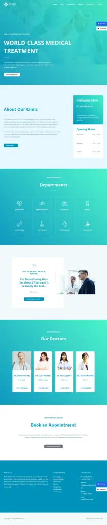 现代医疗门户 - 医疗健康服务 Elementor外贸独立站模板完整页面预览