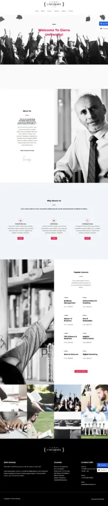 学府殿堂 - 教育服务 Elementor外贸独立站模板完整页面预览