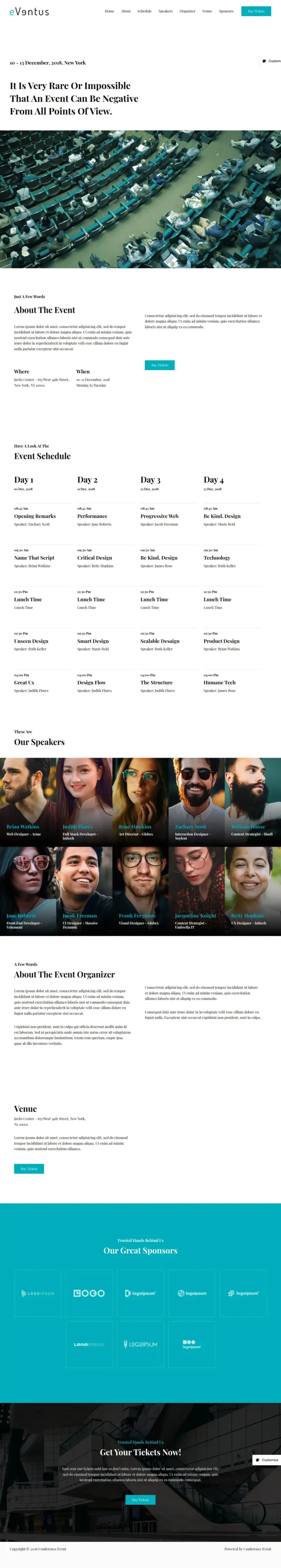 现代会议活动 - 会展活动服务 Elementor外贸独立站模板完整页面预览