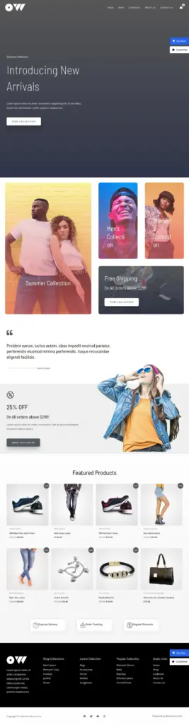 时尚潮流精品展示 - 软件与信息服务 Elementor外贸独立站模板完整页面预览