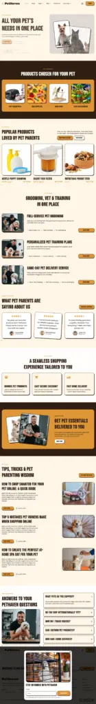 宠爱萌宠生活馆 - 宠物用品 Elementor外贸独立站模板完整页面预览