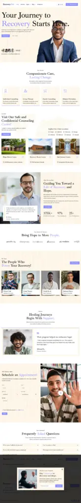 心灵治愈与咨询服务 - 商务服务 Elementor外贸独立站模板完整页面预览