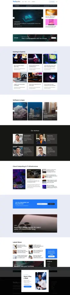 现代科技媒体 - 文化创意服务 Elementor外贸独立站模板完整页面预览