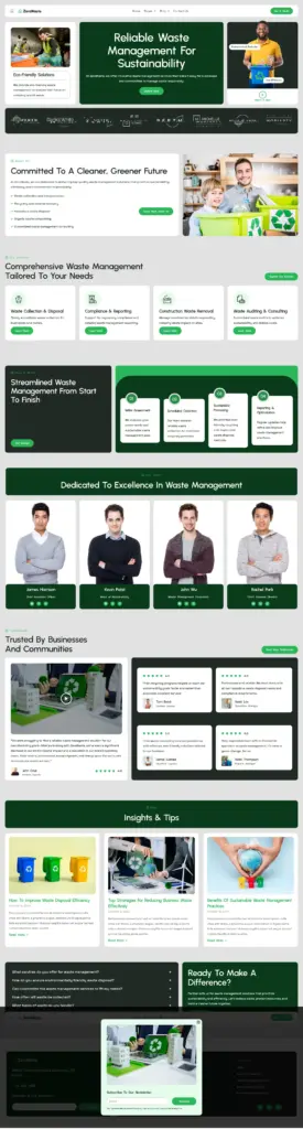绿色环保服务展示 - 环保服务 Elementor外贸独立站模板完整页面预览