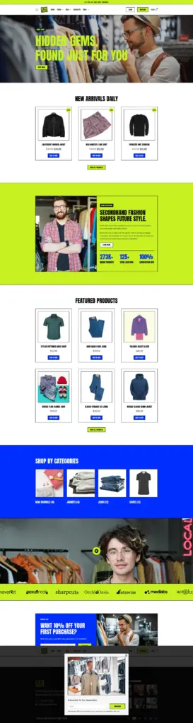 潮流服饰精品展示 - 服装服饰 Elementor外贸独立站模板完整页面预览