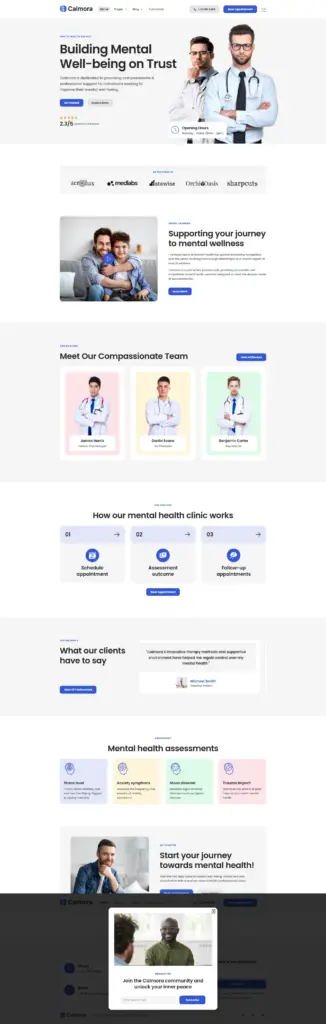 健康服务专业展示 - 医疗健康服务 Elementor外贸独立站模板完整页面预览