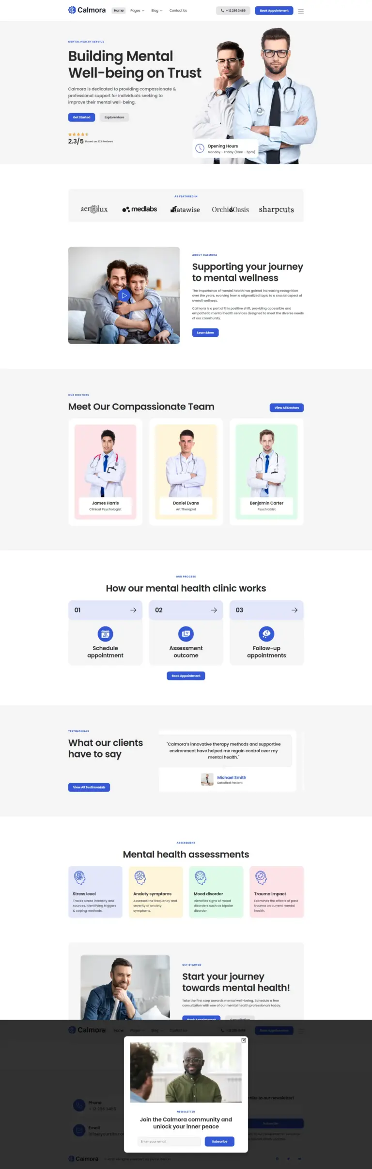 健康服务专业展示 - 医疗健康服务 Elementor外贸独立站模板完整页面预览