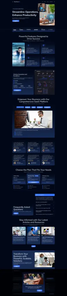 现代科技商务 - 软件与信息服务 Elementor外贸独立站模板完整页面预览