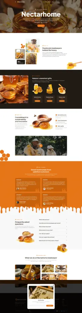 自然蜜语 - 农产品 Elementor外贸独立站模板完整页面预览