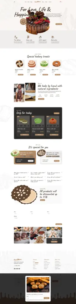 精品烘焙甜点官网 - 食品茶饮 Elementor外贸独立站模板完整页面预览