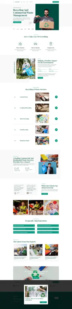 环保服务与回收方案 - 环保服务 Elementor外贸独立站模板完整页面预览