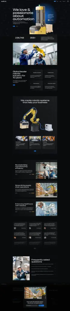 智能工业解决方案 - 工程与技术服务 Elementor外贸独立站模板完整页面预览
