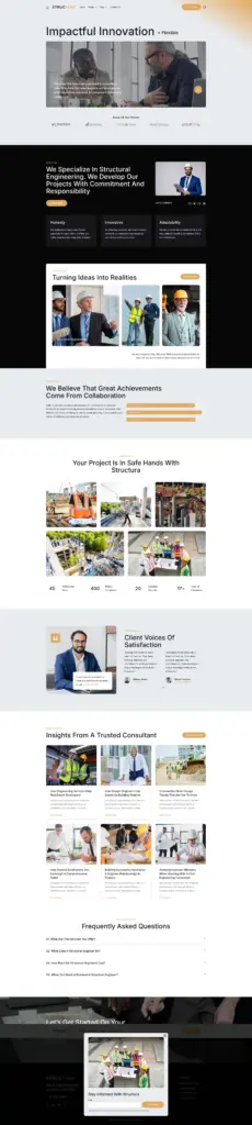 现代商务工程方案 - 商务服务 Elementor外贸独立站模板完整页面预览