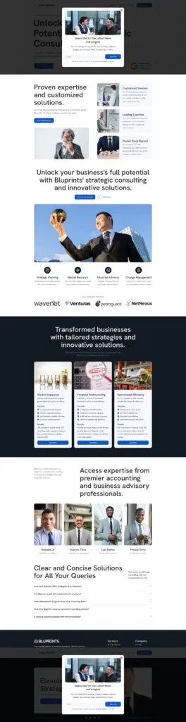 现代商务咨询门户 - 商务服务 Elementor外贸独立站模板完整页面预览