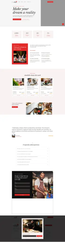 专业教育展示页 - 旅游酒店服务 Elementor外贸独立站模板完整页面预览