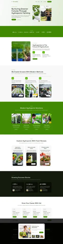 绿色农业解决方案 - 农产品 Elementor外贸独立站模板完整页面预览