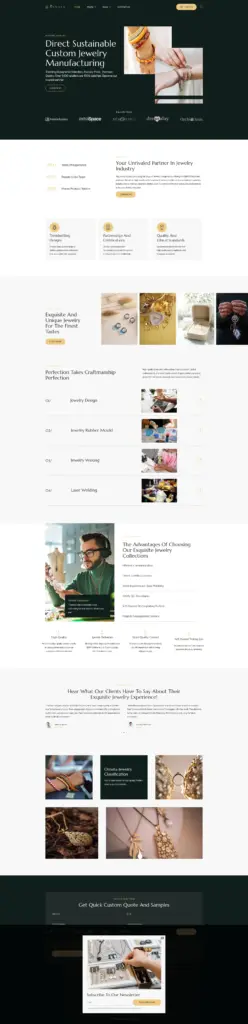 高端珠宝定制制造 - 珠宝饰品 Elementor外贸独立站模板完整页面预览