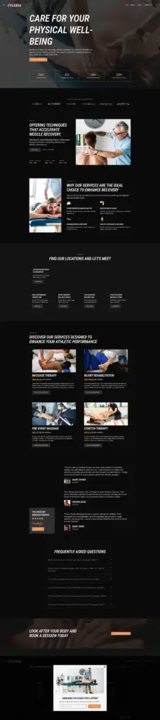 运动康复与健康服务 - 医疗健康服务 Elementor外贸独立站模板完整页面预览