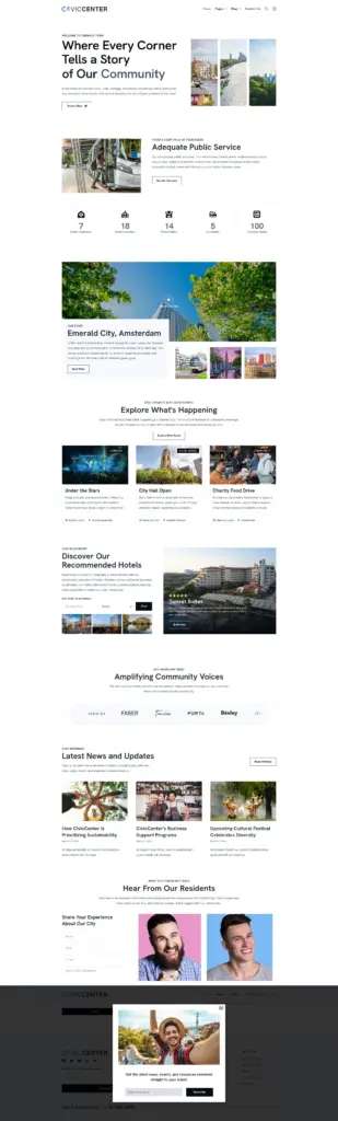 社区公共服务门户 - 教育服务 Elementor外贸独立站模板完整页面预览