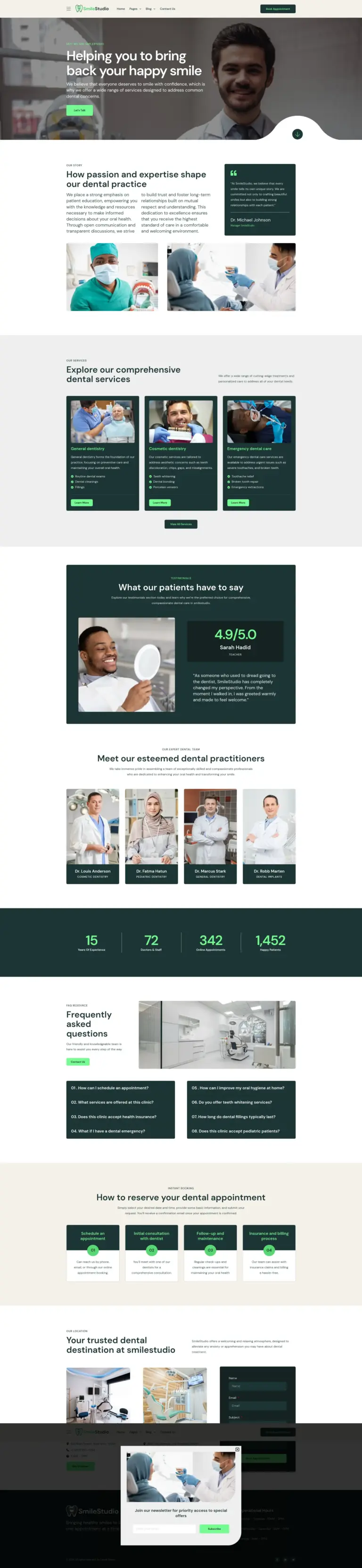 医疗健康专业服务展示 - 医疗健康服务 Elementor外贸独立站模板完整页面预览