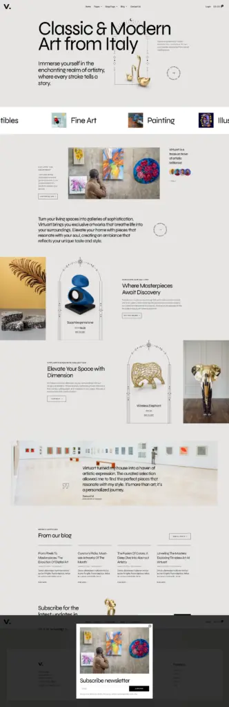 现代艺术画廊 - 玩具礼品 Elementor外贸独立站模板完整页面预览