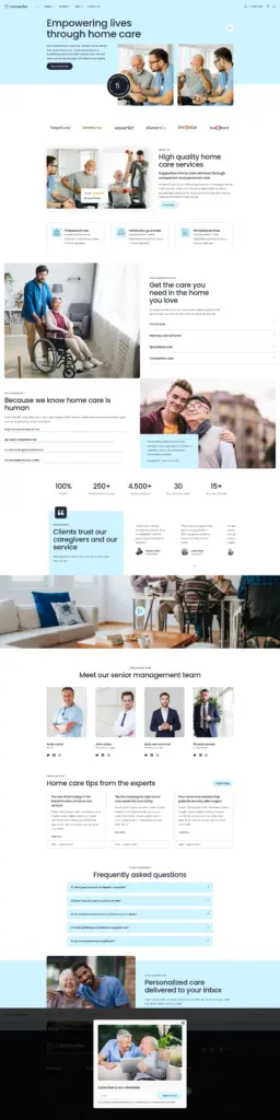 温馨居家照护 - WordPress Elementor外贸独立站模板完整页面预览