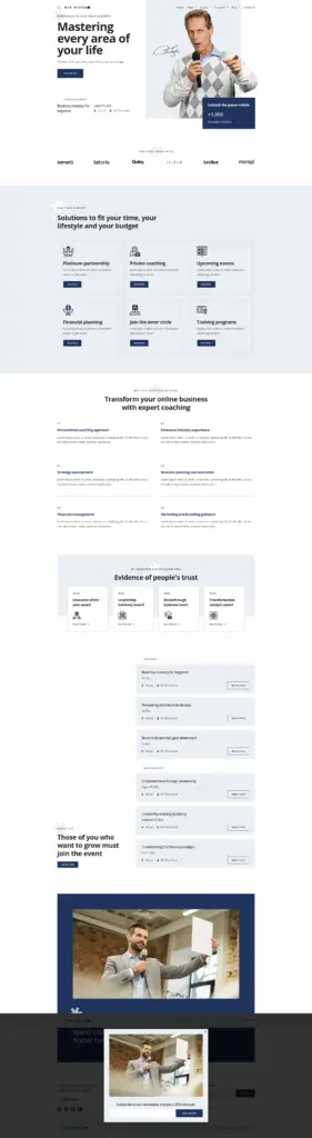 专业教练与咨询 - 商务服务 Elementor外贸独立站模板完整页面预览