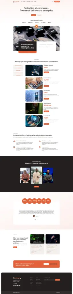 数字安全服务平台 - 软件与信息服务 Elementor外贸独立站模板完整页面预览