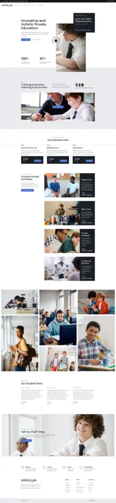 现代教育招生展示 - 教育服务 Elementor外贸独立站模板完整页面预览