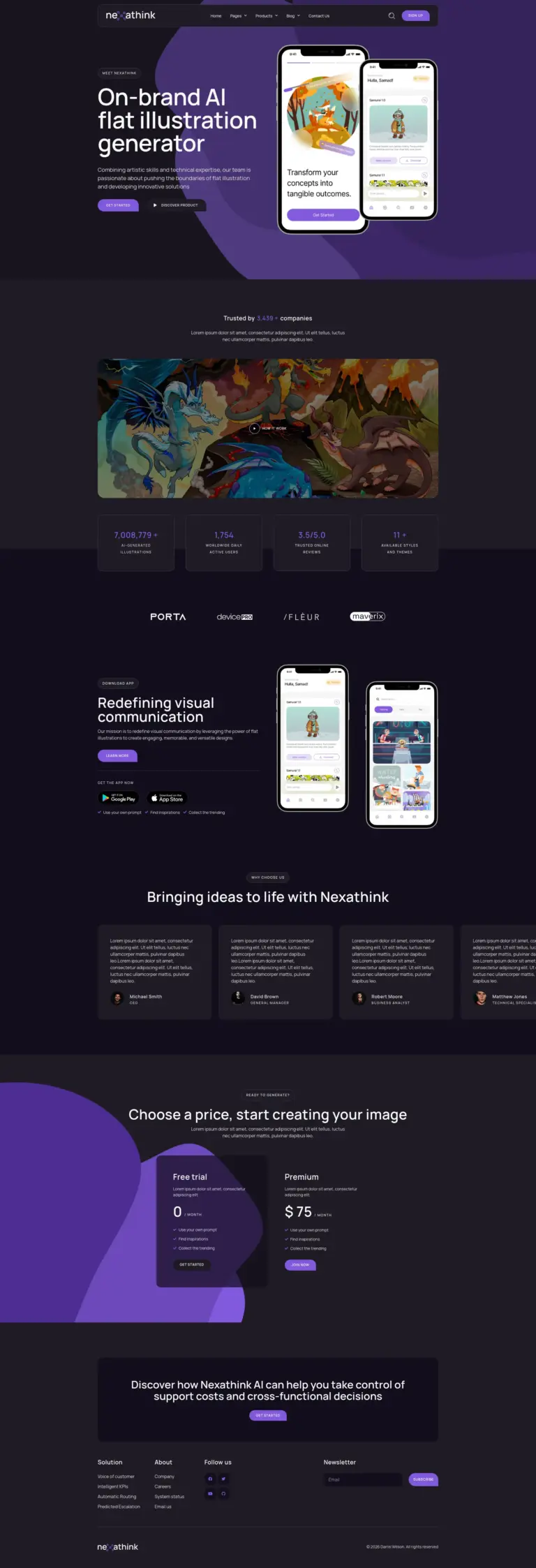 AI科技创意展示 - 软件与信息服务 Elementor外贸独立站模板完整页面预览