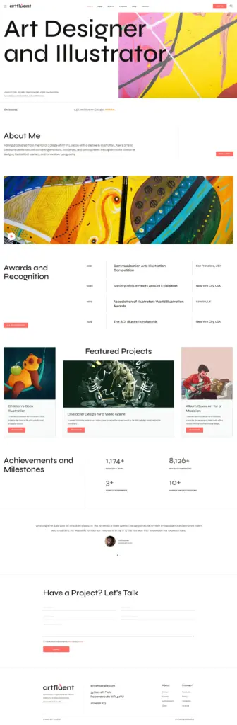 创意设计师个人作品集 - 文化创意服务 Elementor外贸独立站模板完整页面预览