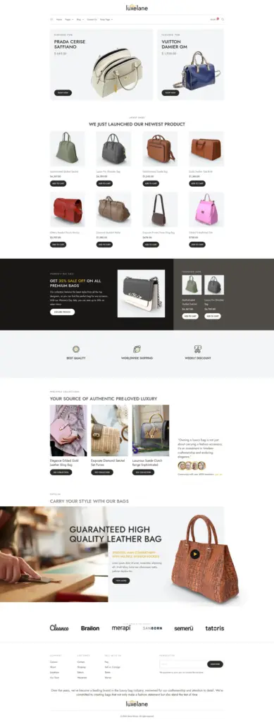 奢华时尚精品展示 - 珠宝饰品 Elementor外贸独立站模板完整页面预览