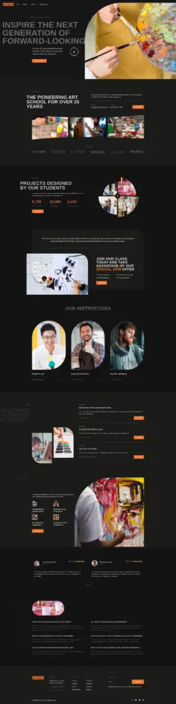 艺术教育展示 - 教育服务 Elementor外贸独立站模板完整页面预览