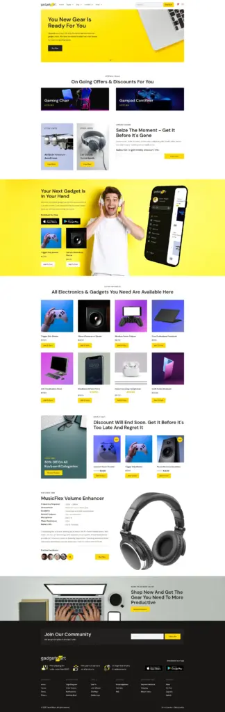 活力数码科技展示 - 数码家电 Elementor外贸独立站模板完整页面预览