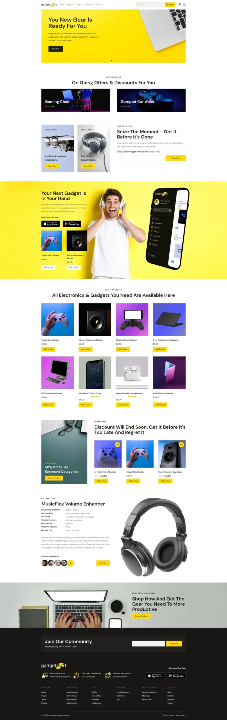 活力数码科技展示 - 数码家电 Elementor外贸独立站模板完整页面预览