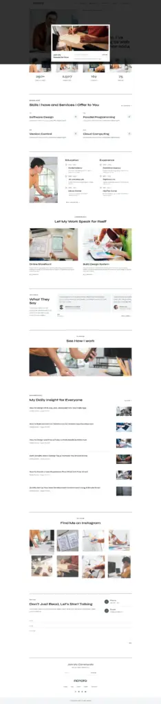 个人专业展示 - 文化创意服务 Elementor外贸独立站模板完整页面预览