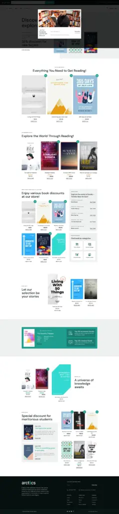 现代书籍展示 - 教育服务 Elementor外贸独立站模板完整页面预览