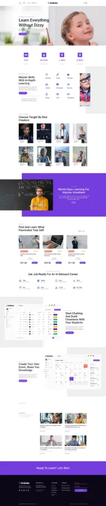 技能学习中心 - 商务服务 Elementor外贸独立站模板完整页面预览
