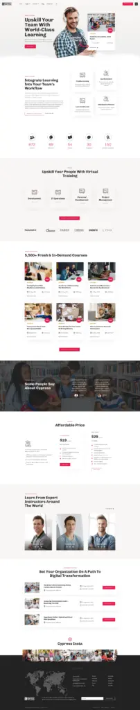 现代教育培训与专业服务主题 - 教育服务 Elementor外贸独立站模板完整页面预览