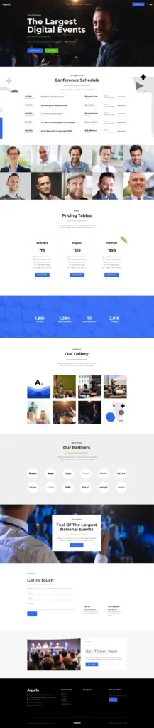 数字活动与会议展示 - 软件与信息服务 Elementor外贸独立站模板完整页面预览