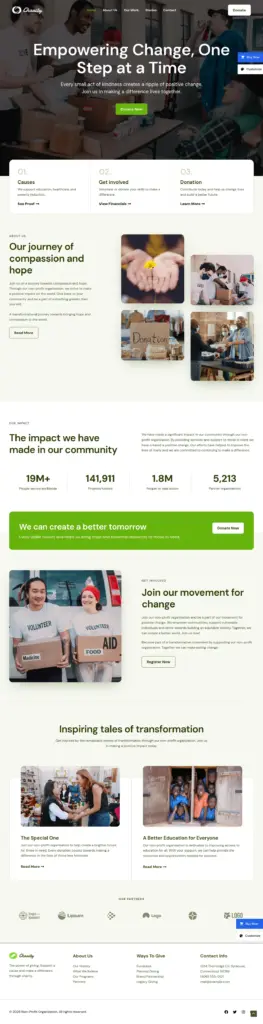 善行天下公益 - WordPress Elementor外贸独立站模板完整页面预览