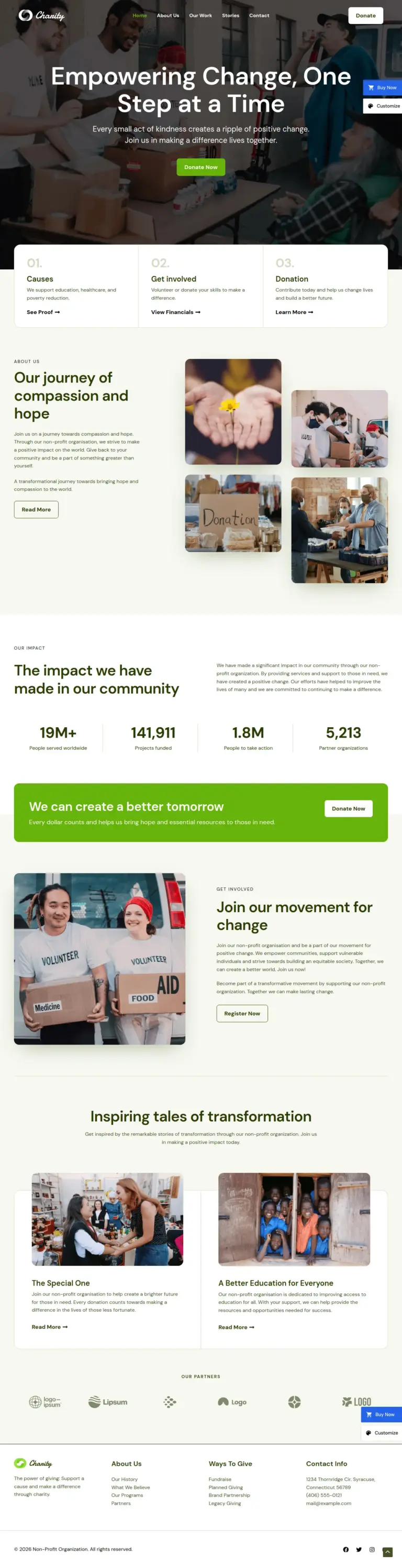 善行天下公益 - WordPress Elementor外贸独立站模板完整页面预览