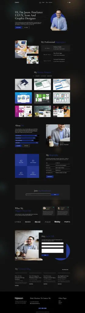 个人专业作品集 - 文化创意服务 Elementor外贸独立站模板完整页面预览