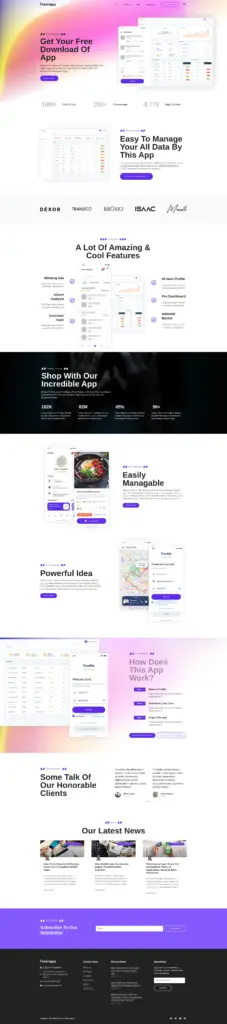 现代科技应用展示 - 商务服务 Elementor外贸独立站模板完整页面预览