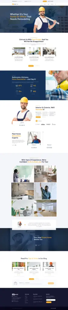 专业家装服务展示 - 商务服务 Elementor外贸独立站模板完整页面预览