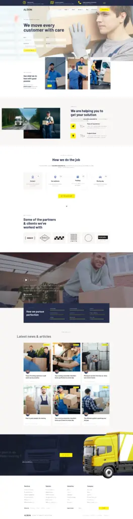 现代物流运输服务 - 运输物流服务 Elementor外贸独立站模板完整页面预览