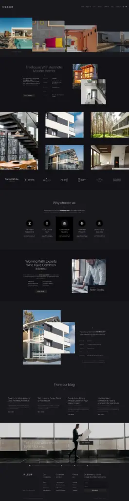 沉稳现代建筑设计展示 - 工程与技术服务 Elementor外贸独立站模板完整页面预览