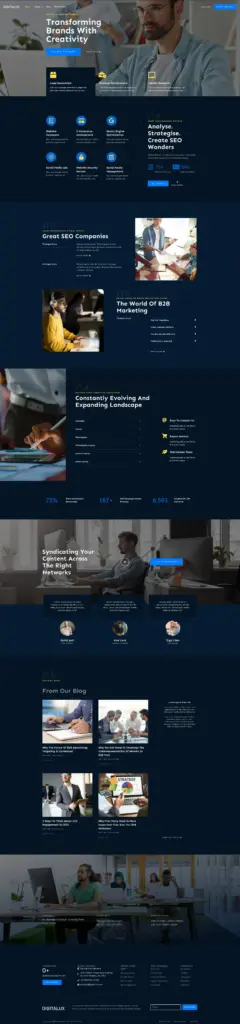 数字营销企业站 - 商务服务 Elementor外贸独立站模板完整页面预览