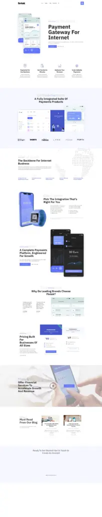 现代金融科技展示 - 软件与信息服务 Elementor外贸独立站模板完整页面预览